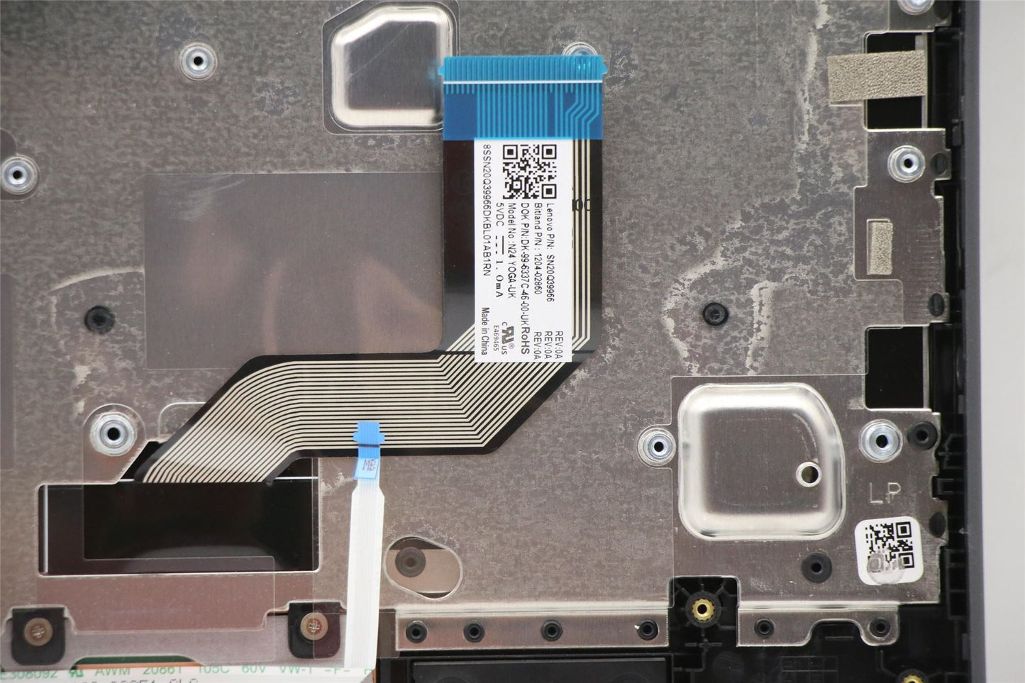 Lenovo Chromebook 300e 2nd Keyboard Palmrest Top Cover UK Black 5CB0T79493