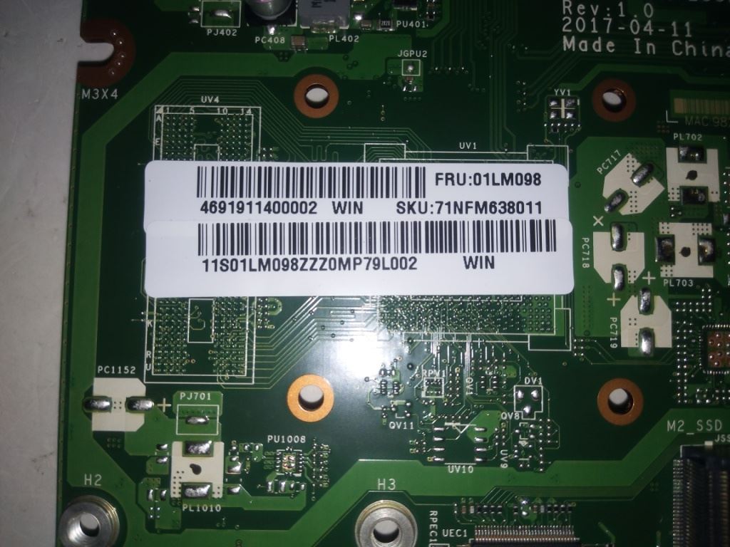 Lenovo MB P-4415U UMA WIN DPK 01LM098