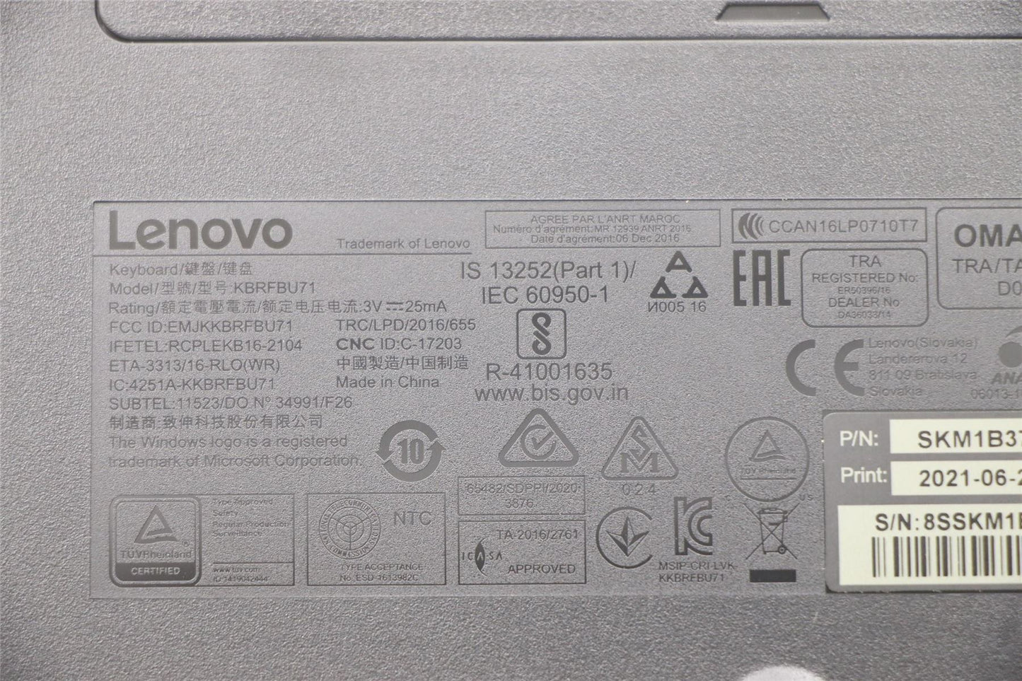 Lenovo Primax R71_G2 2.4G BKG SW_F_G 5KM0U87616