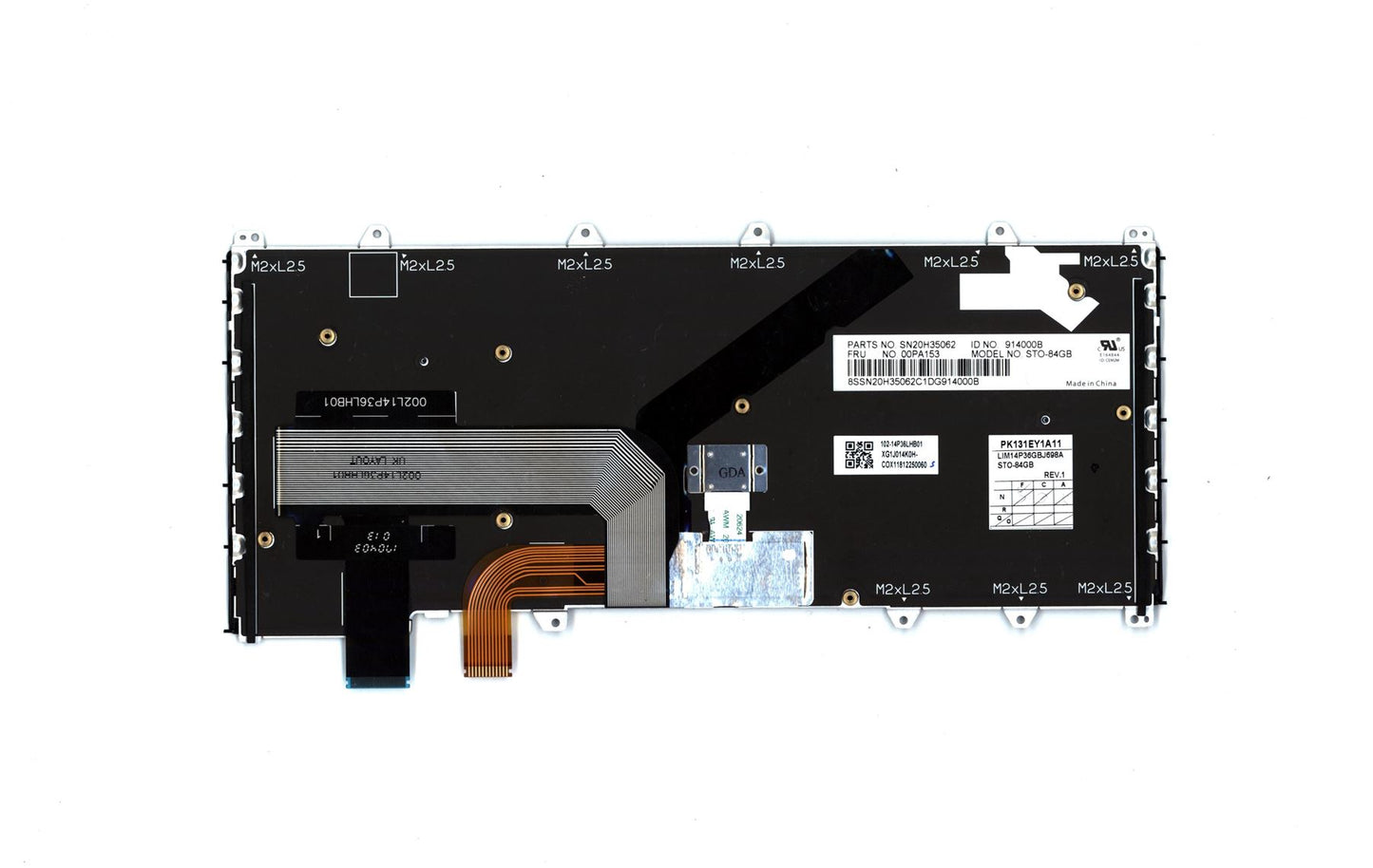 Lenovo Yoga 260 Keyboard UK Black Backlit 00PA153