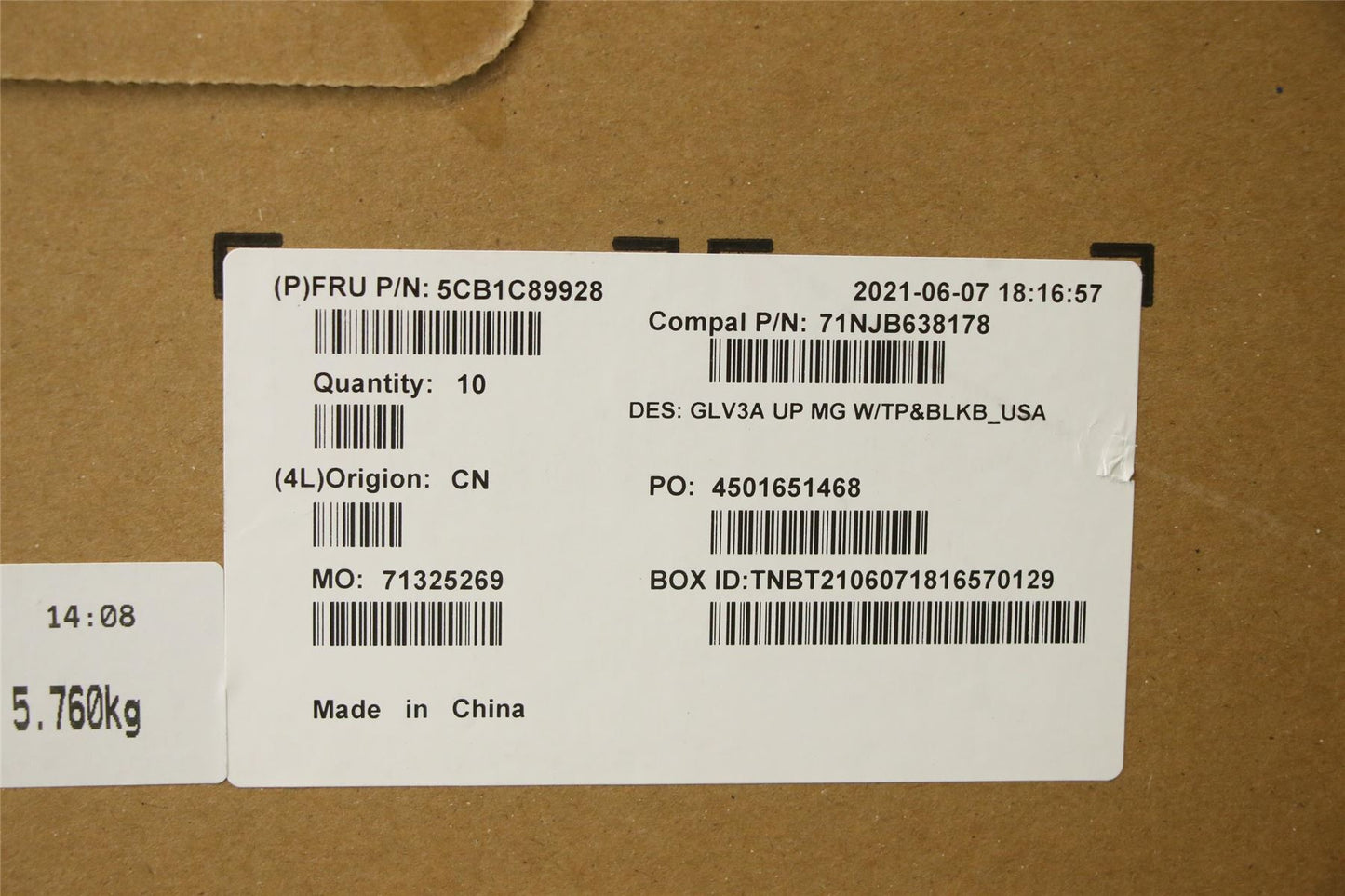 Lenovo ThinkBook 14 G3 ACL Palmrest Cover Touchpad Keyboard US Grey 5CB1C89928