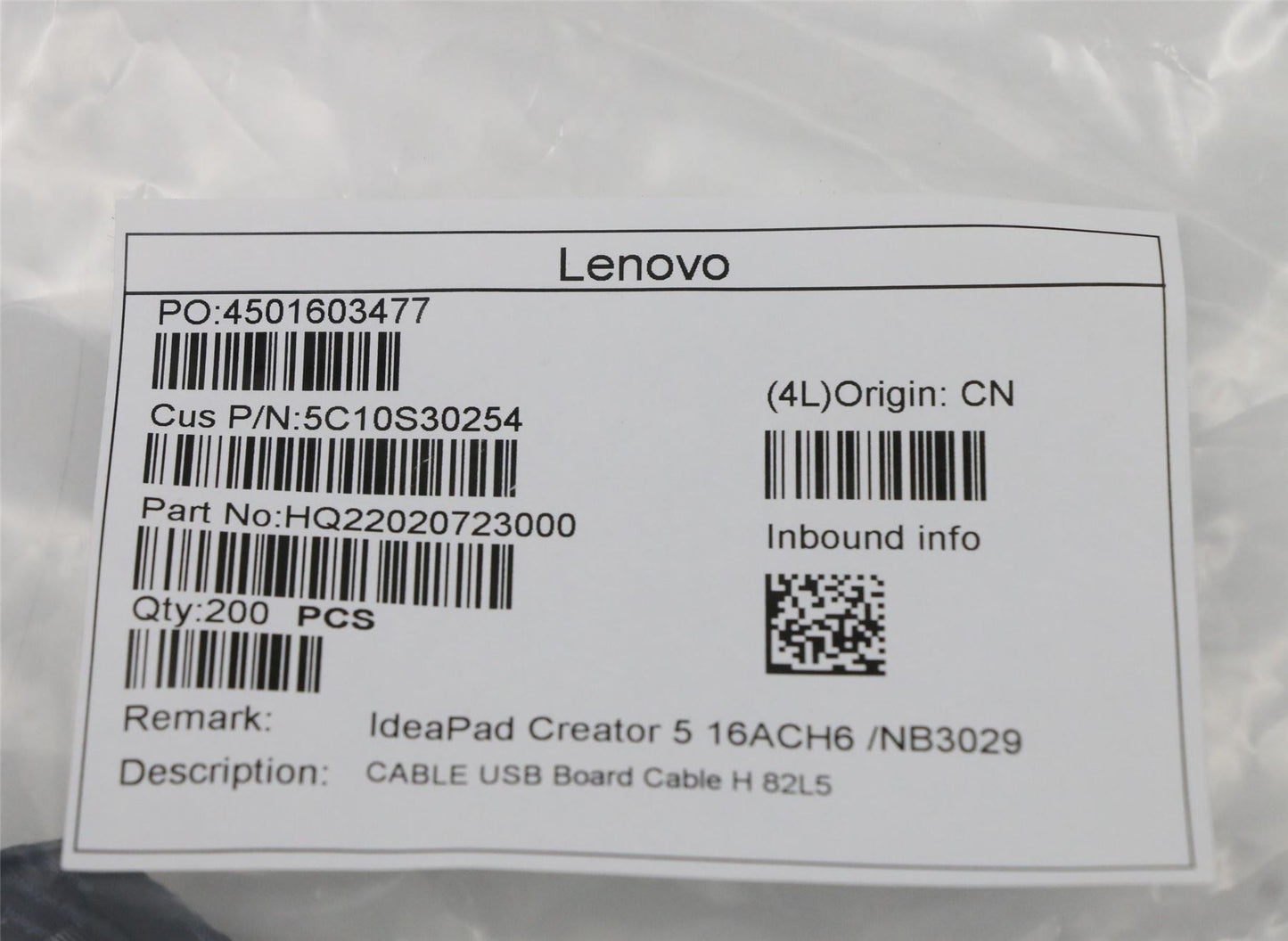Lenovo USB Board Cable H 82L5 5C10S30254