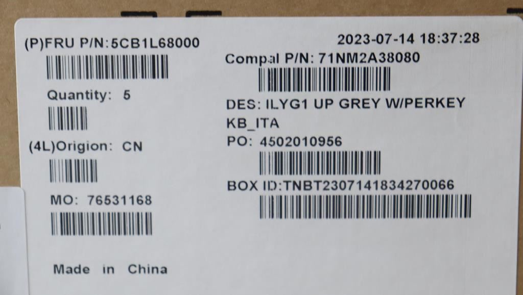 Lenovo Legion S7 16IRH8 Palmrest Cover Touchpad Keyboard Italian 5CB1L68000