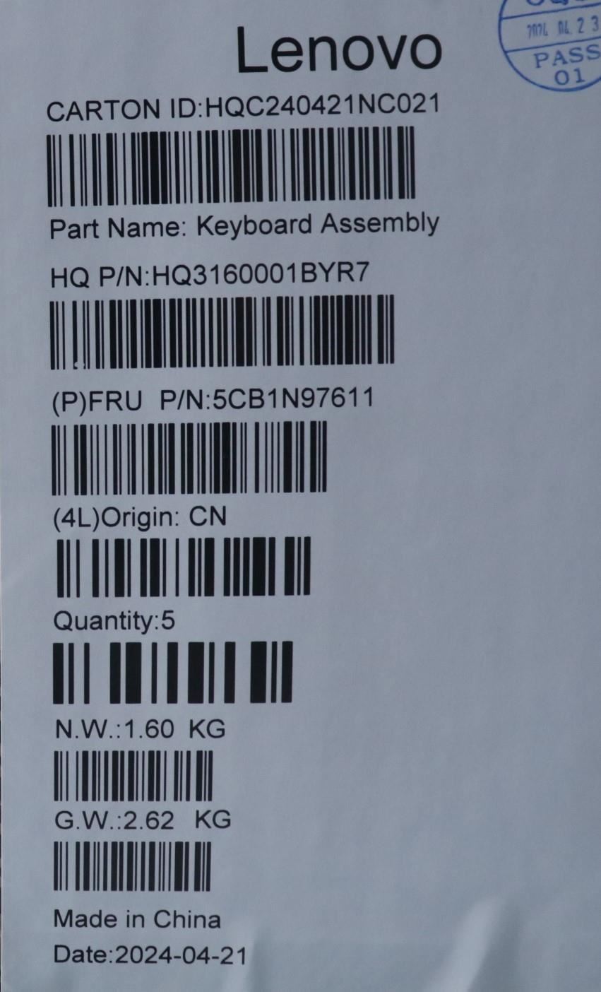Lenovo UpperCaseASM ITA H83DJ FP SG 5CB1N97611