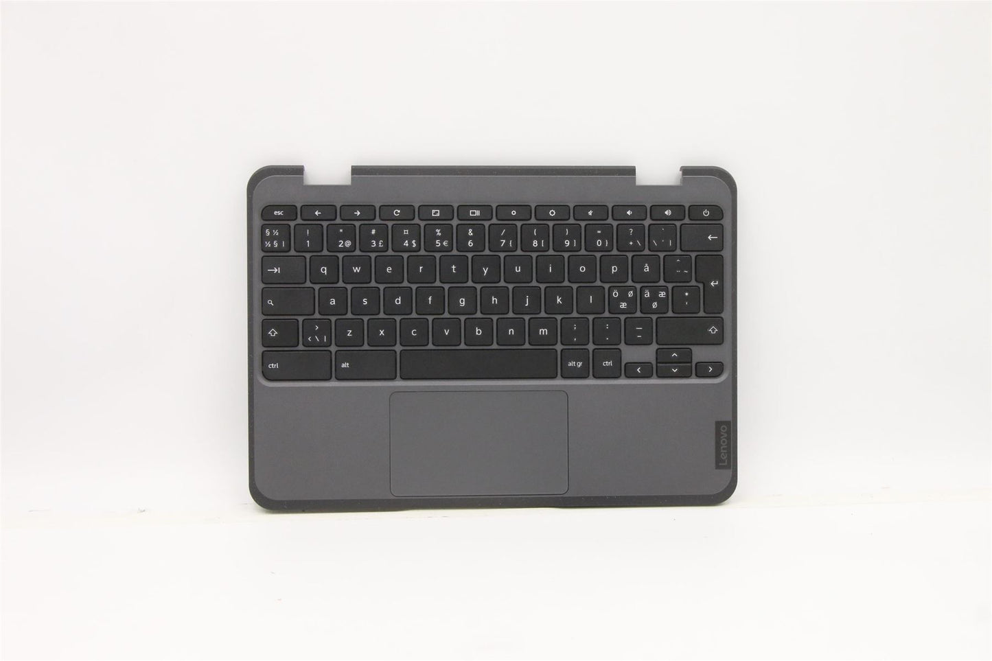 Lenovo Chromebook 100e 3 Keyboard Palmrest Top Cover Norwegian Black 5M11C94674