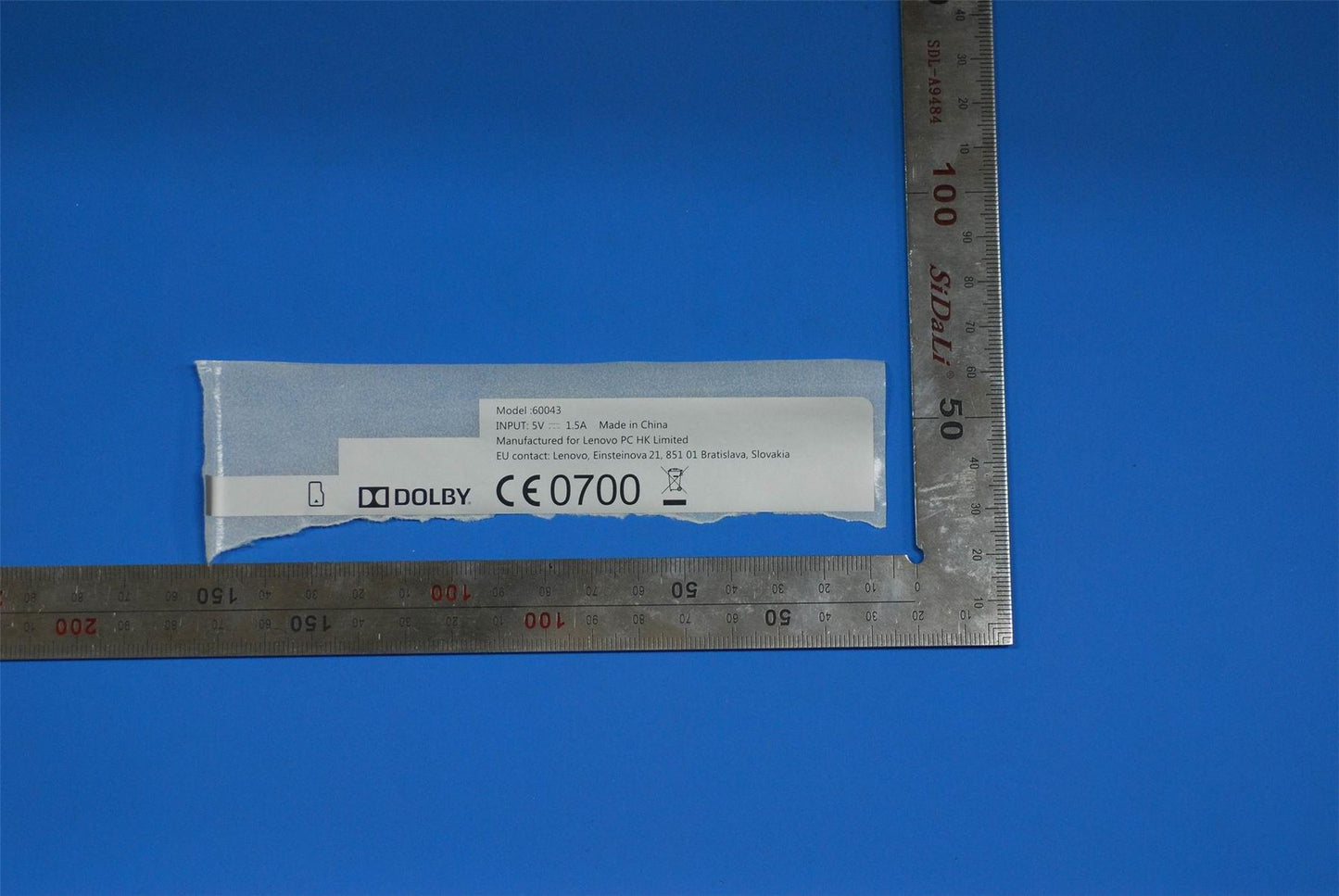 Lenovo B6000 Rating Label_WE_WIFI_Silver 5L19A4652G