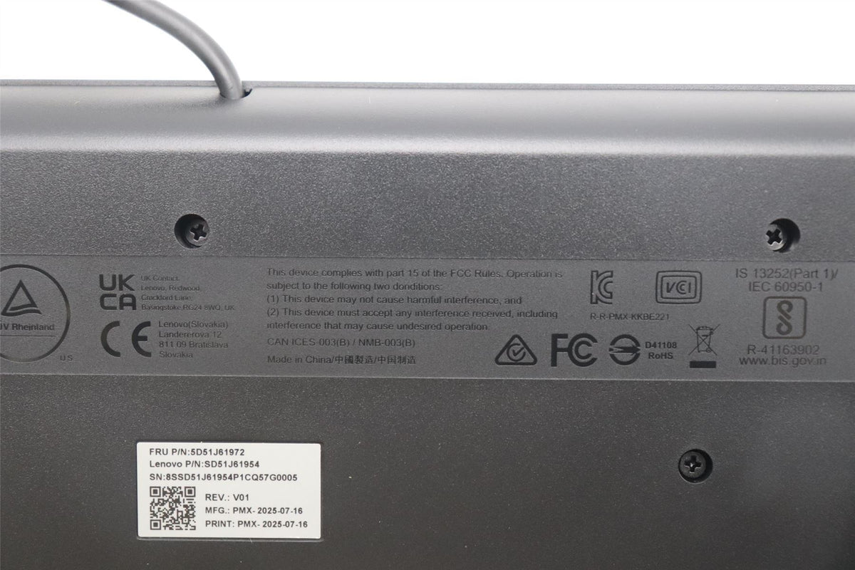 Lenovo DT_KYB Primax Chrome USB KB_Black +Dust Keyboard 5D51J61972
