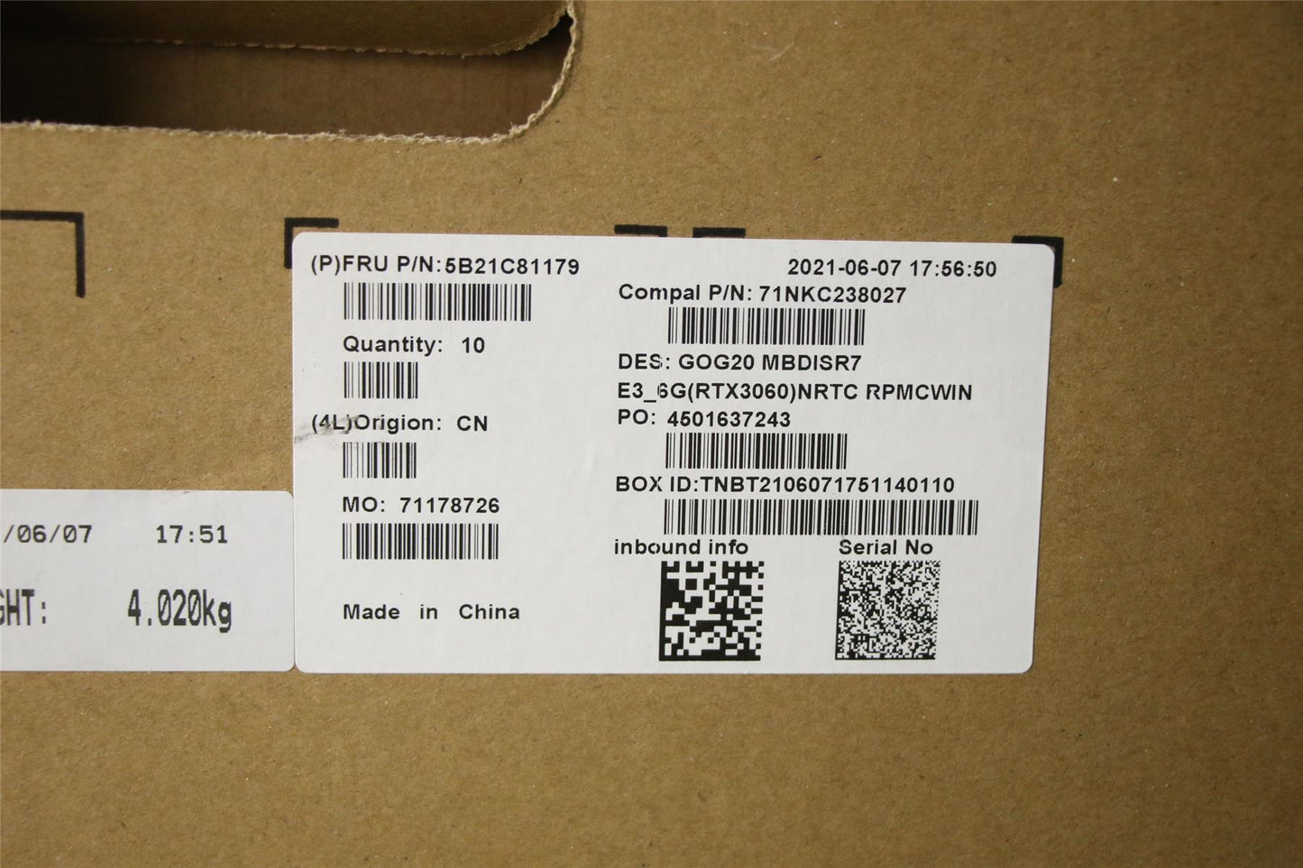 Lenovo IdeaPad 3 15ACH6 Motherboard Mainboard DIS AMDR75800H 5B21C81179