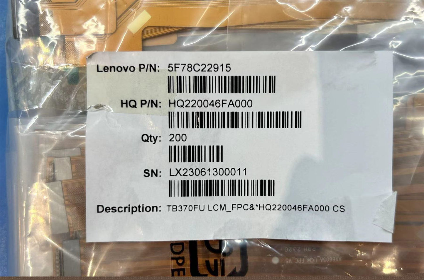 Lenovo TB370FU LCM_FPC&*HQ220046FA000 CS 5F78C22915