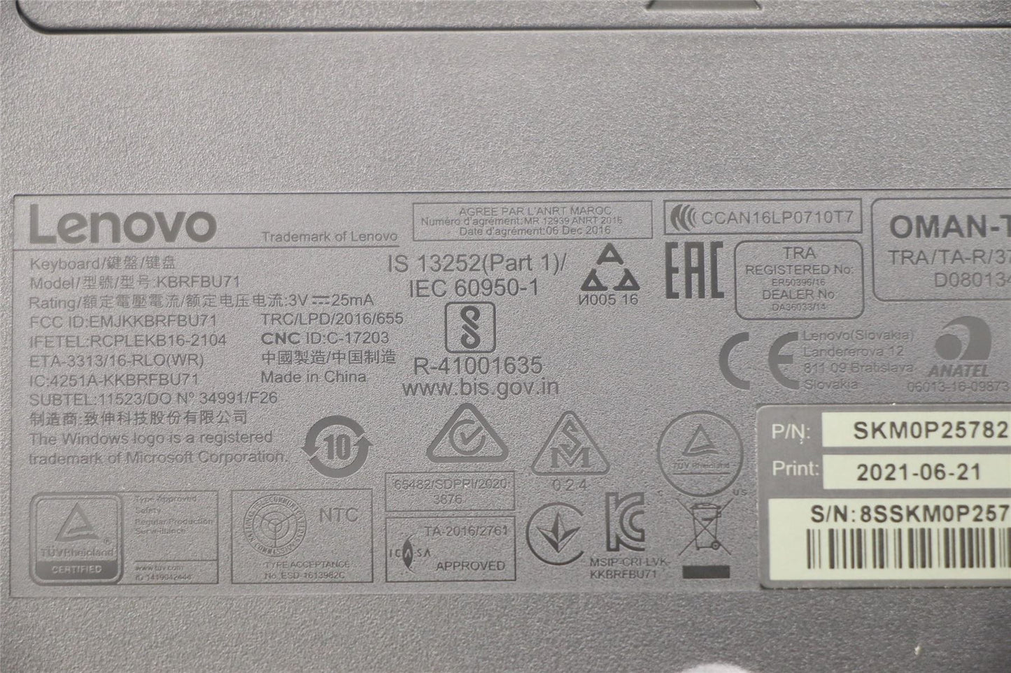 Lenovo Primax RFBU71 2.4G BKR CZ_SL 00XH997