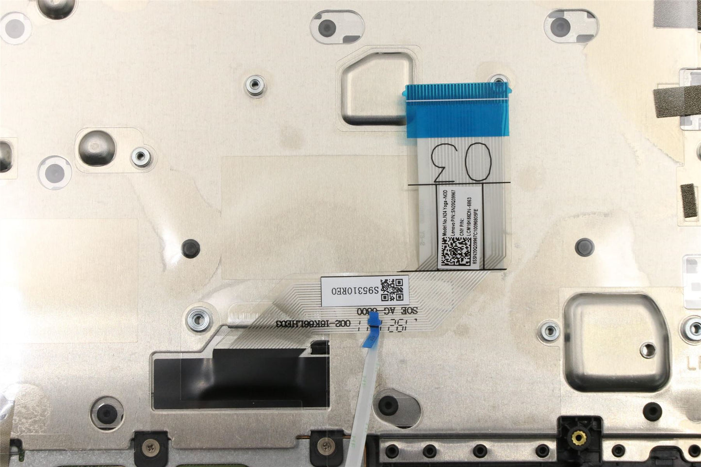 Lenovo Chromebook 500e 2nd Keyboard Palmrest Top Cover Nordic Black 5CB0T79602