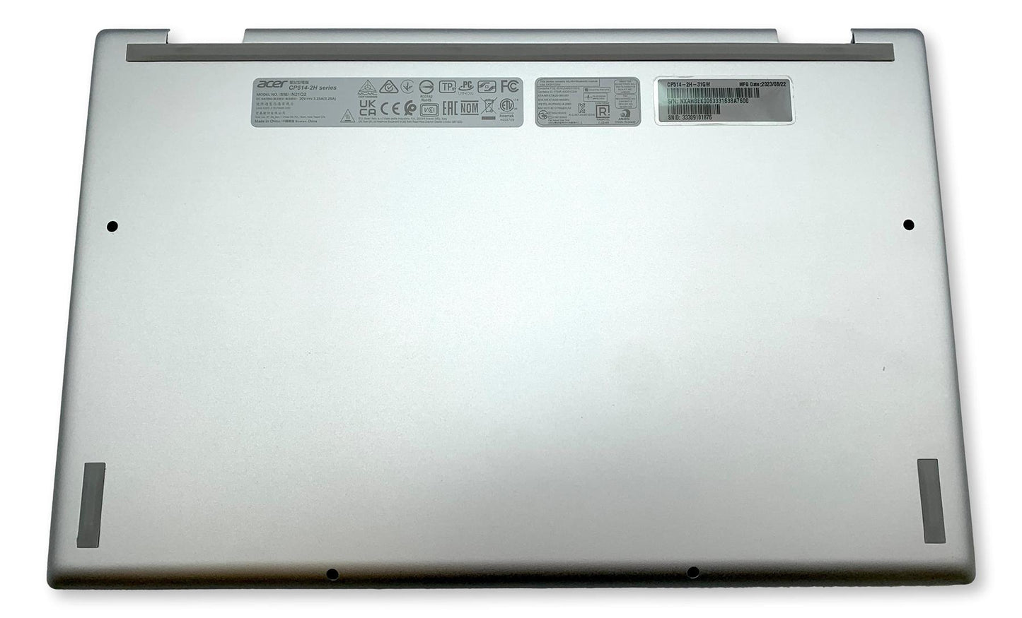 Acer Chromebook Spin CP514-2H Bottom Base Lower Cover Silver 60.AHBN7.001