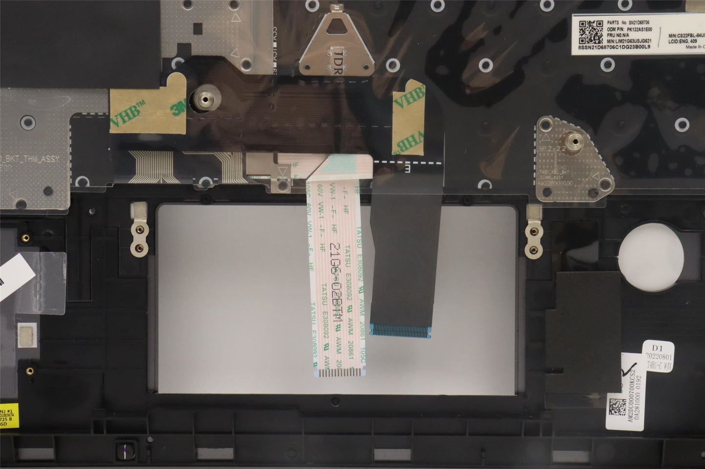 Lenovo ThinkPad T14s Gen 3 Keyboard Palmrest Top Cover US Grey 5M11H52319