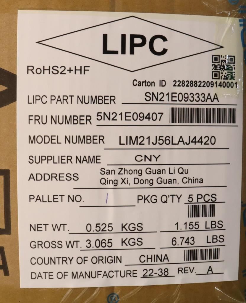 Lenovo UK English Latin American Spanish Keyboard 5N21E09407