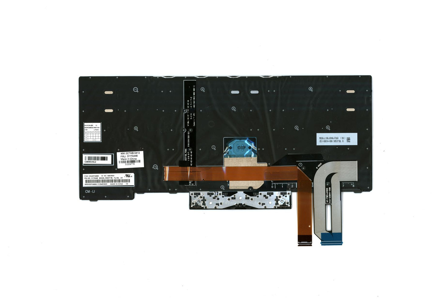 Lenovo ThinkPad T480s L380 L390 E480 E490 Keyboard UK Silver Backlit 01YN448