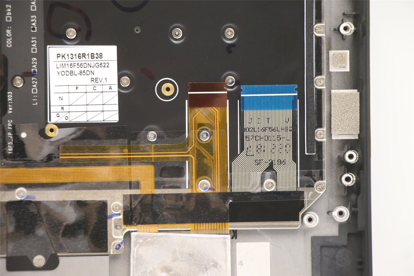 Lenovo Carbon X1 6ème clavier repose-mains couvercle supérieur nordique noir rétroéclairé 01YR553