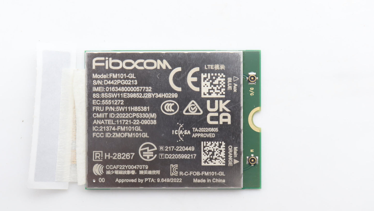 Lenovo WIRELESS Wireless,WWANN,FBC,FM101 WWAN Board 5W11H85381