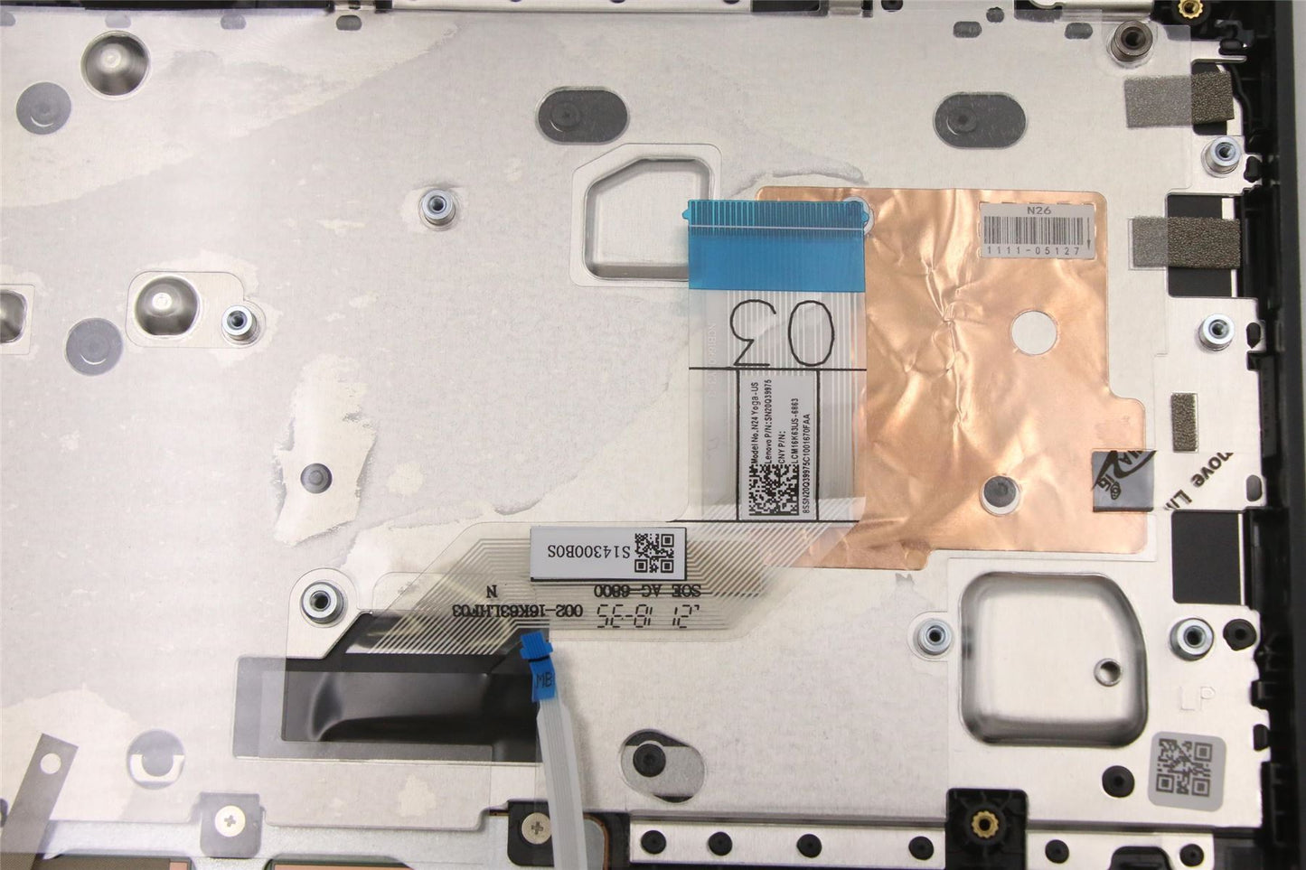 Lenovo Chromebook 300e 2nd Keyboard Palmrest Top Cover US Black 5CB1E21590