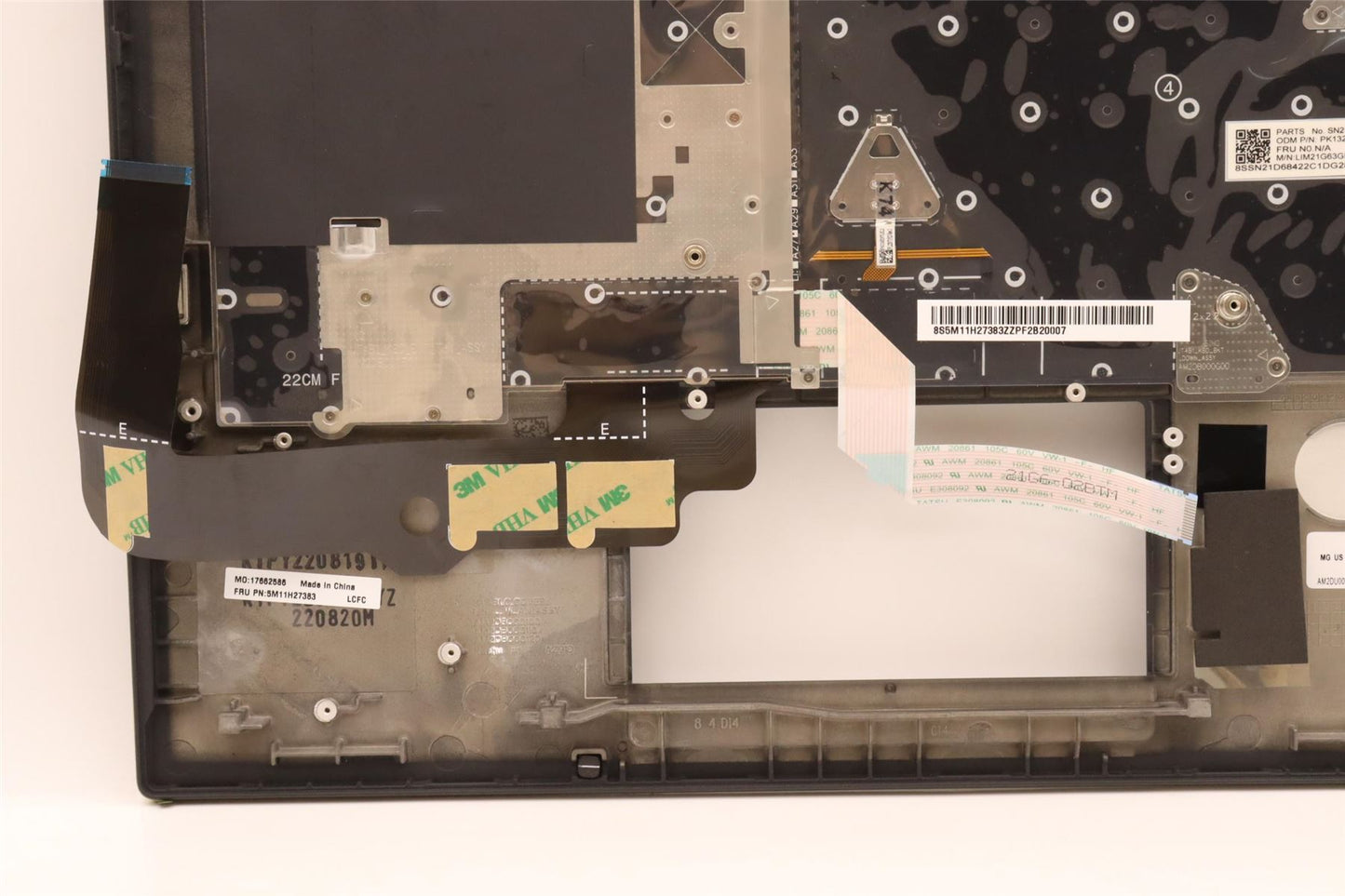 Lenovo ThinkPad T14s Gen 3 Keyboard Palmrest Top Cover Greek Black 5M11H27383