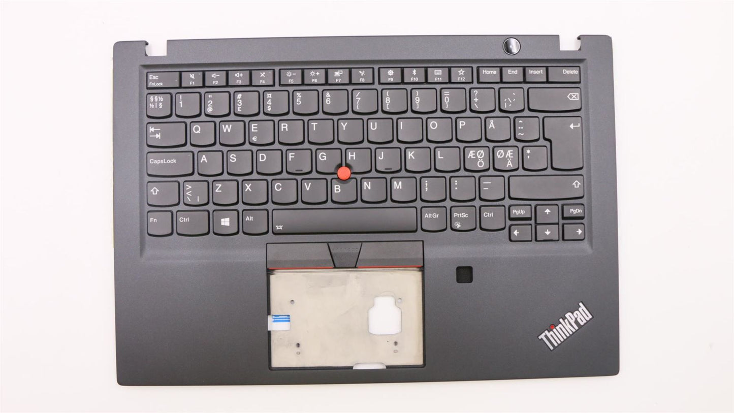 Lenovo ThinkPad T490s Keyboard Palmrest Top Cover Nordic Black Backlit 02HM296