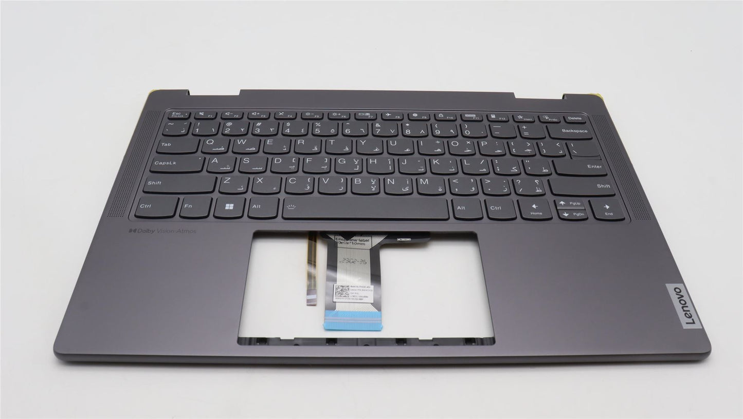 Lenovo Yoga 7 14IRL8 Keyboard Palmrest Top Cover Arabic Storm Grey 5CB1L40844