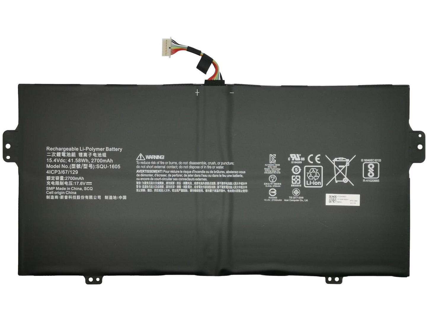 Acer Spin SF713-51 SP714-51 Battery 2770.MAH KT.0040B.001