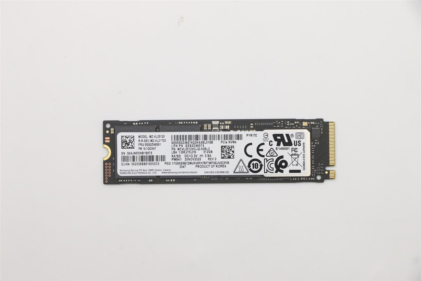 Lenovo SSD SAM PM9A1 512G M.2 PCIe 2280 SSD 5SS0Z46561