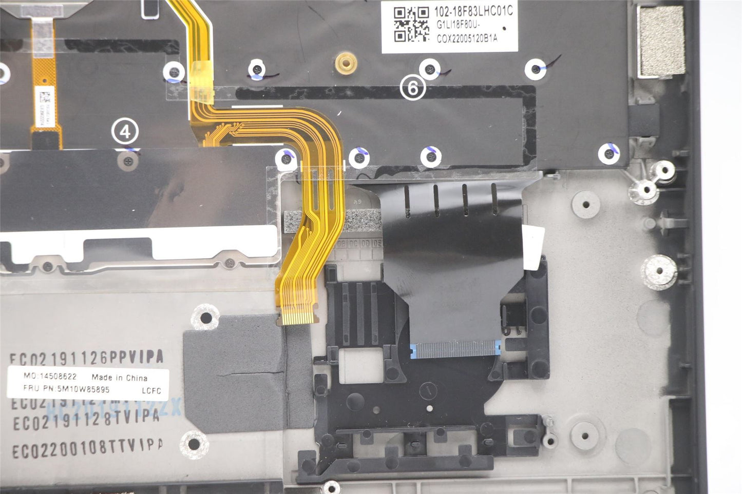 Lenovo ThinkPad X1 7th Gen Keyboard Palmrest Top Cover Korean 5M10W85895