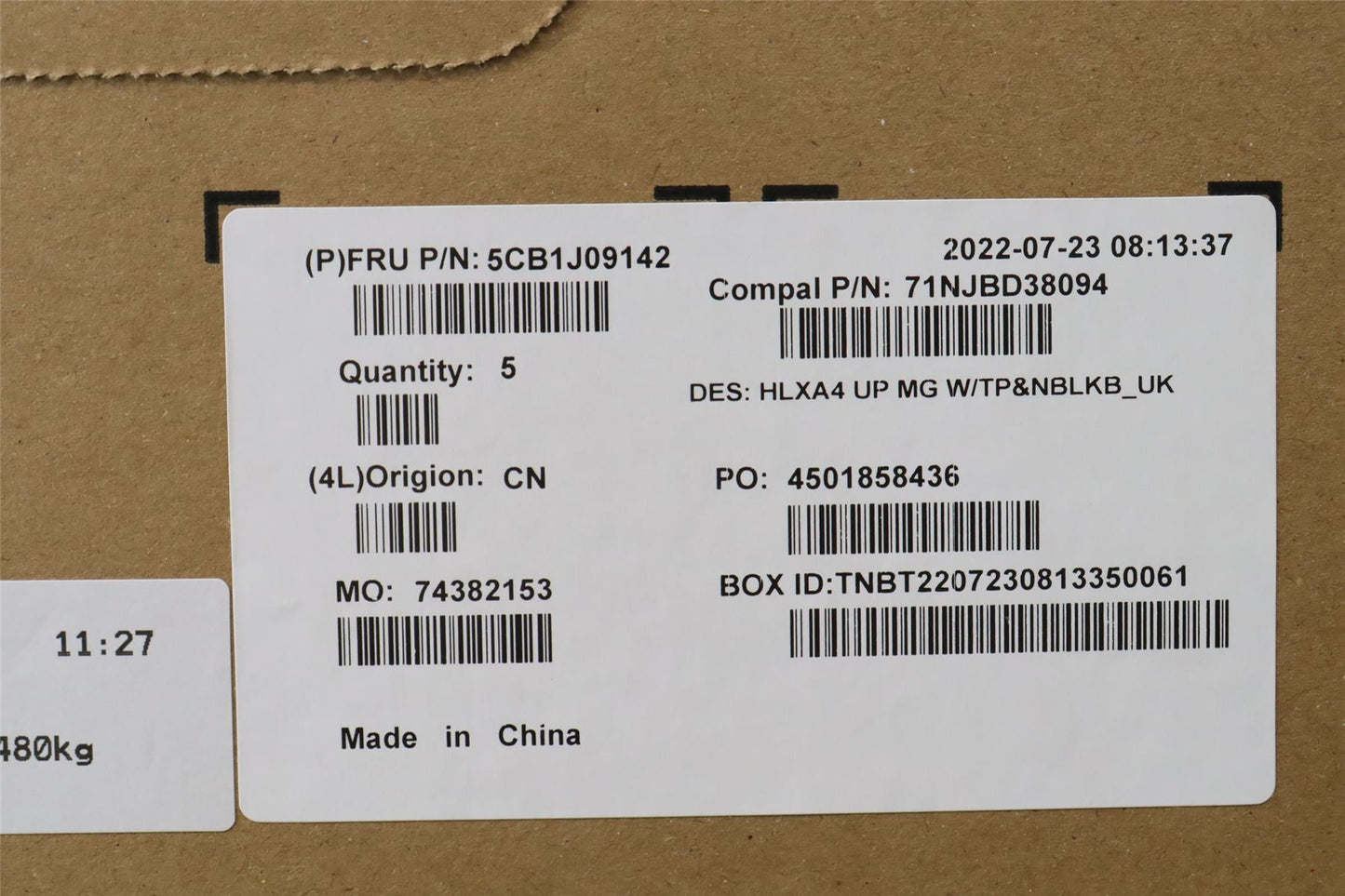Lenovo ThinkBook 14 G4 IAP Palmrest Cover Touchpad Keyboard UK Europe 5CB1J09142