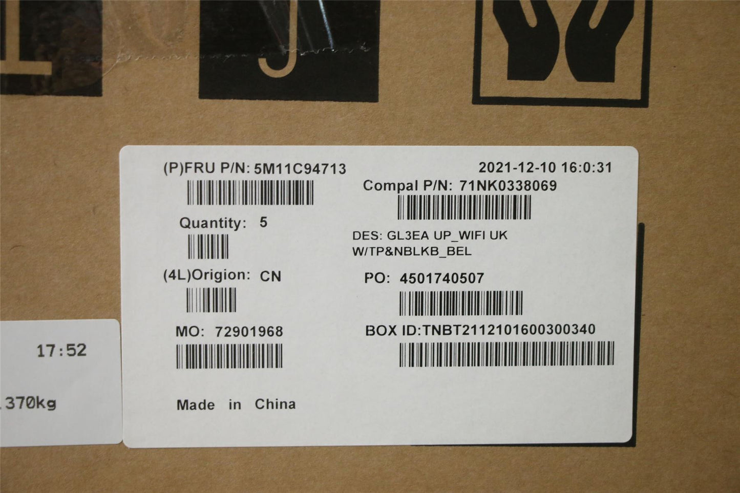 Lenovo Chromebook 300e 3 Keyboard Palmrest Top Cover Belgian Black 5M11C94713