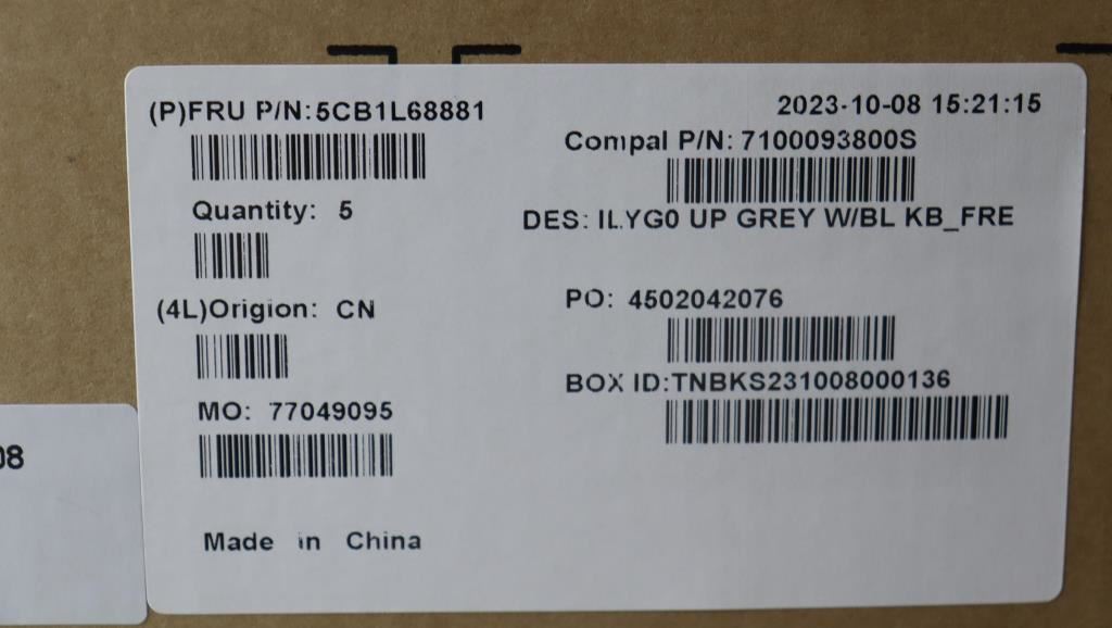 Lenovo Legion S7 16APH8 Palmrest Cover Touchpad Keyboard French White 5CB1L68881