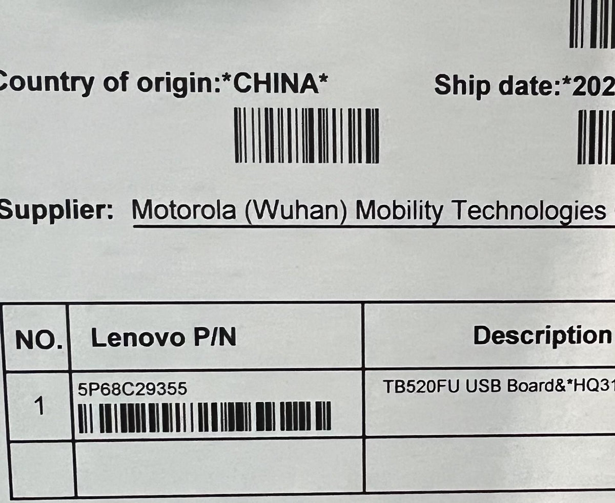 Lenovo TB520FU Board&*HQ3160001NG90 CS USB Board 5P68C29355