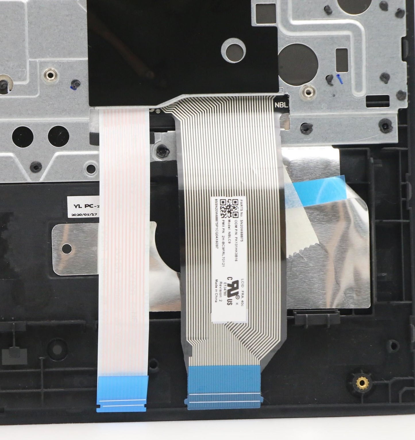 Lenovo ThinkPad E15 2 Tastatur Handballenauflage Obere Abdeckung Französisch Schwarz 5M10W64624