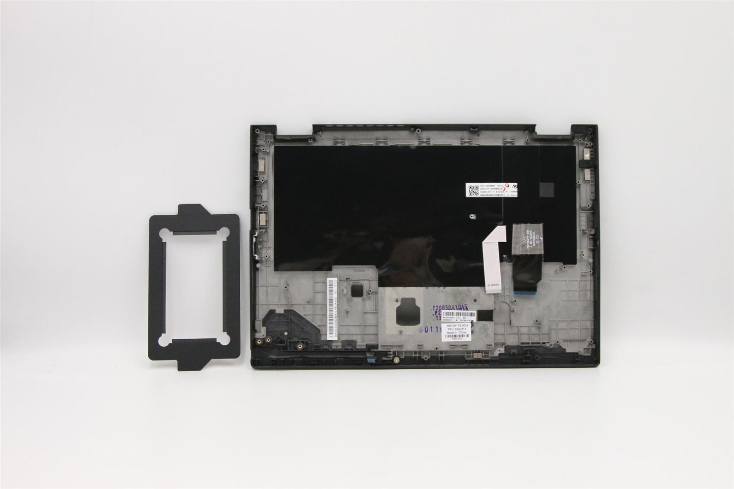 Lenovo Yoga X390 Tastatur-Handballenauflage, obere Abdeckung, dänisches Schwarz mit Hintergrundbeleuchtung 02HL512