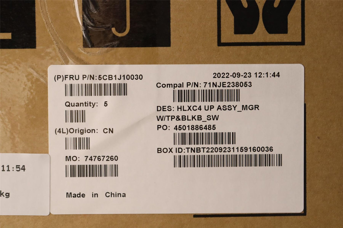 Lenovo Upper Case ASM_SWS C 21DM BLKB N 5CB1J10030