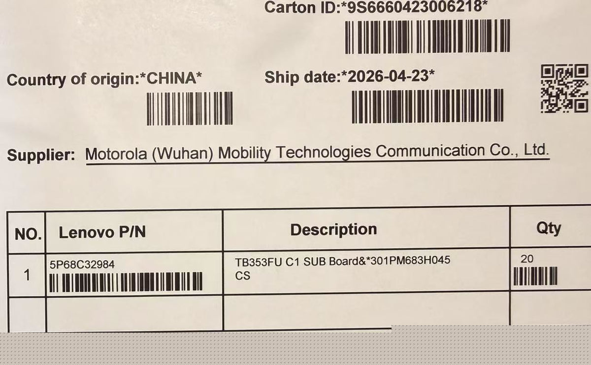 Lenovo TB353FU C1 SUB Board&*301PM683H045 CS Board 5P68C32984