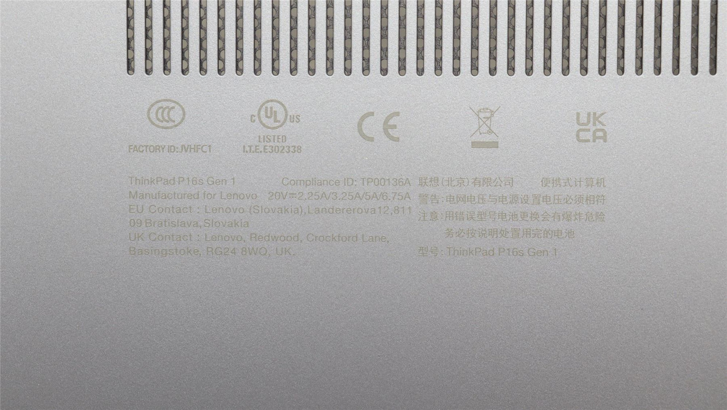 Lenovo FRU P16SG1_D_COV_UMA_SUB_ASSY_GRAY 5CB0Z69595