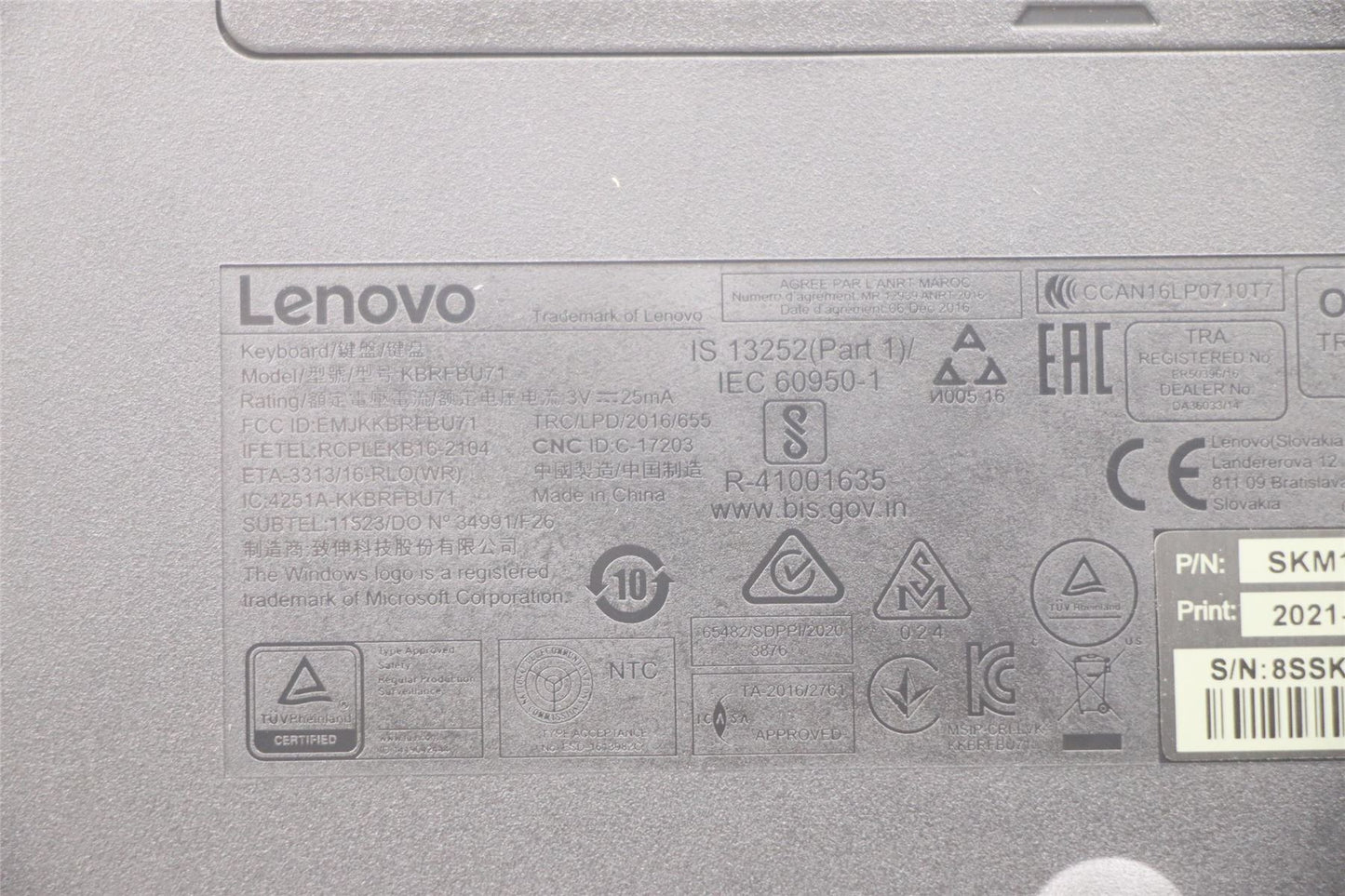 Lenovo WL KM Calliope BK UKE 5KM0U87671