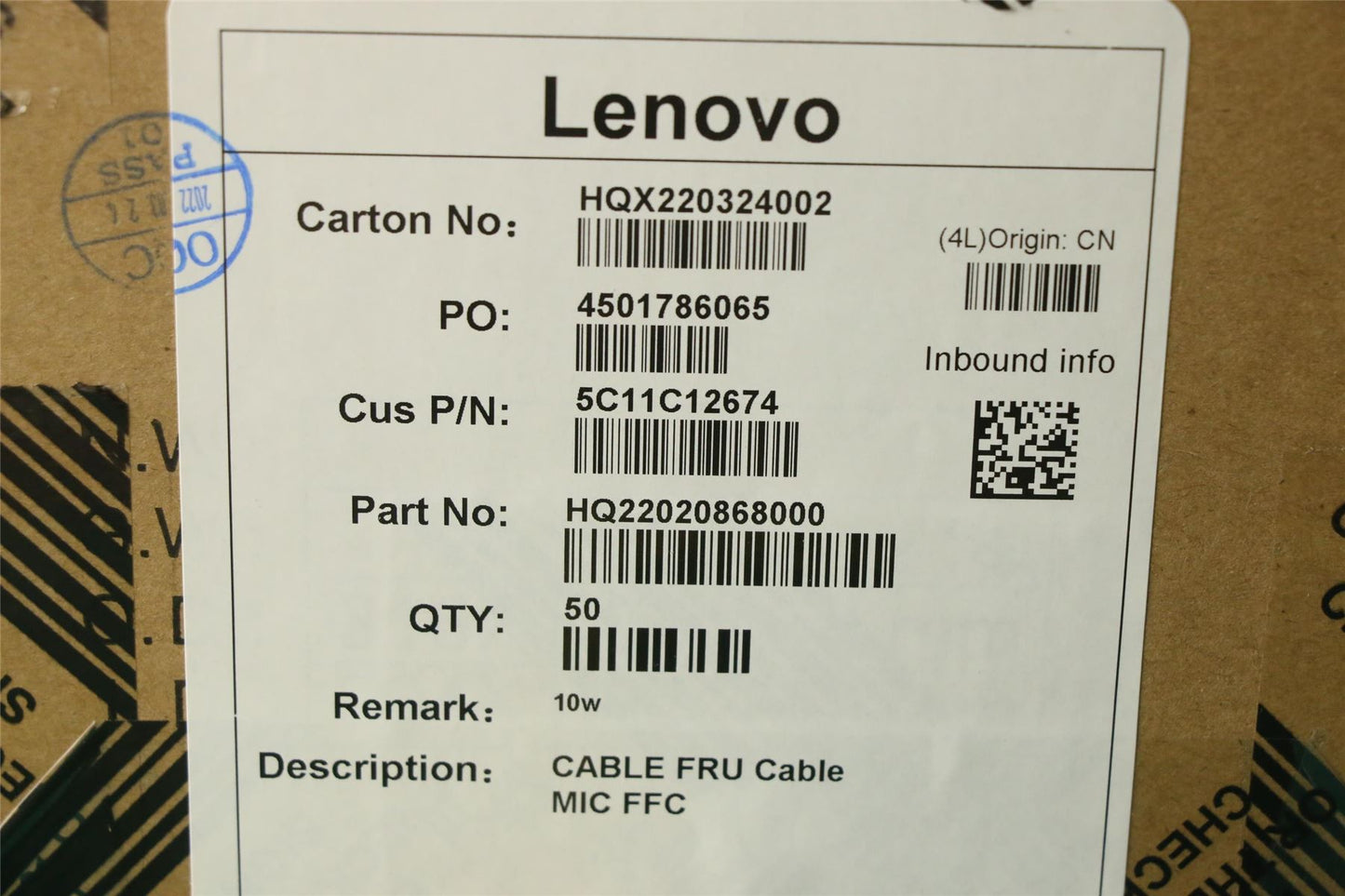 Lenovo FRU Cable MIC FFC 5C11C12674