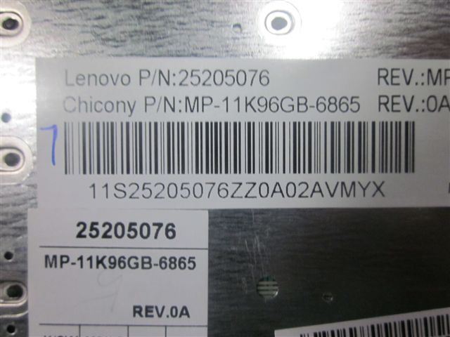 Lenovo CCYT3E1UK85keyBLKKeyBlackF KBD Keyboard 25205076
