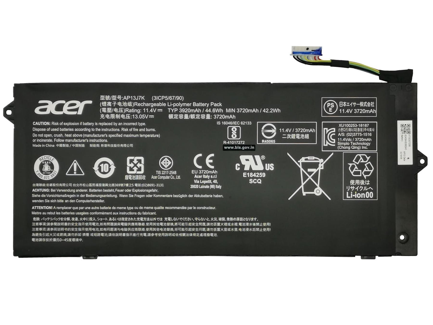 Acer C732 C732L C732LT C732T CB514-1H CB514-1HT Battery Power Supply 3920MAH