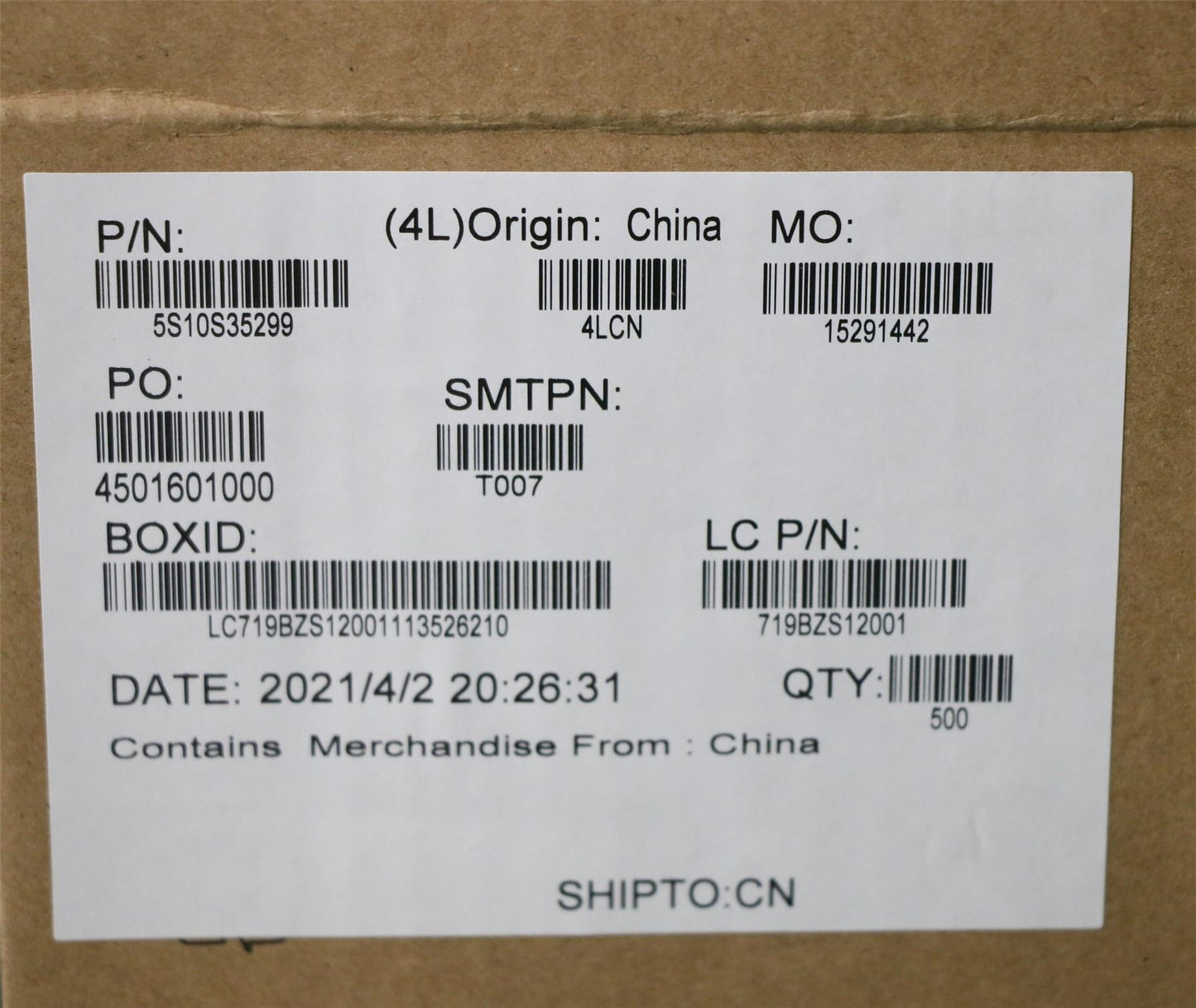Lenovo 5S10S35299 SCREWL82JYM2D12LK3.8D0.8T ZK NL+