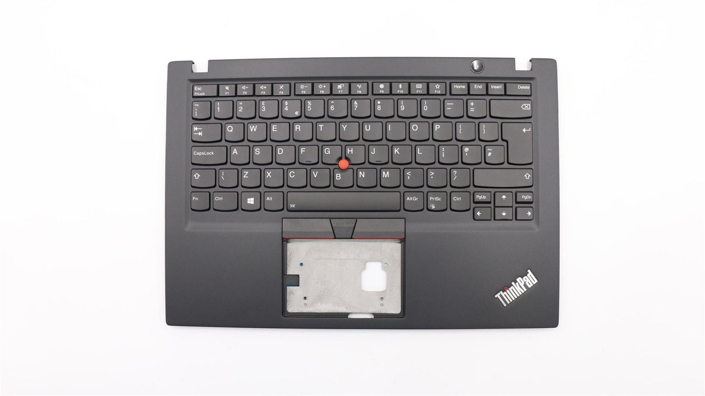 Lenovo ThinkPad T490s Keyboard Palmrest Top Cover UK Black Backlit 02HM235