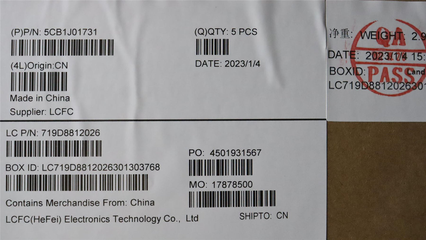 Lenovo Upper Case ASM_SWS L82QC NFP_CG 5CB1J01731