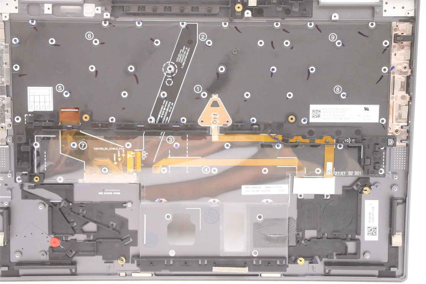 Lenovo Yoga X1 6th Keyboard Palmrest Top Cover Hungarian Grey 5M11C40966