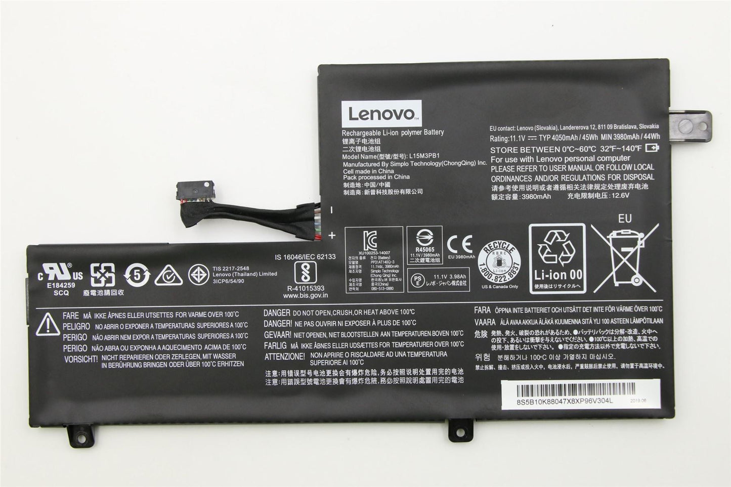Lenovo SP-C L15M3PB1 11.1V45Wh3cell bty SB18C15130