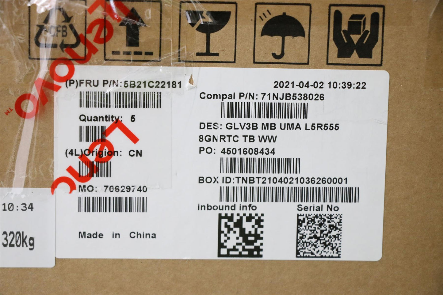 Lenovo ThinkBook 15 G3 ACL Motherboard Mainboard UMA AMDR55500U 8G 5B21C22181