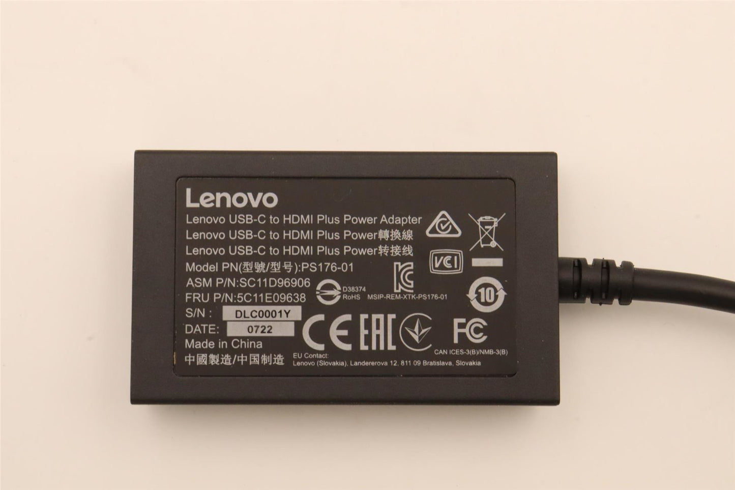 Lenovo USB C to HDMI Power Adapter 5C11E09638