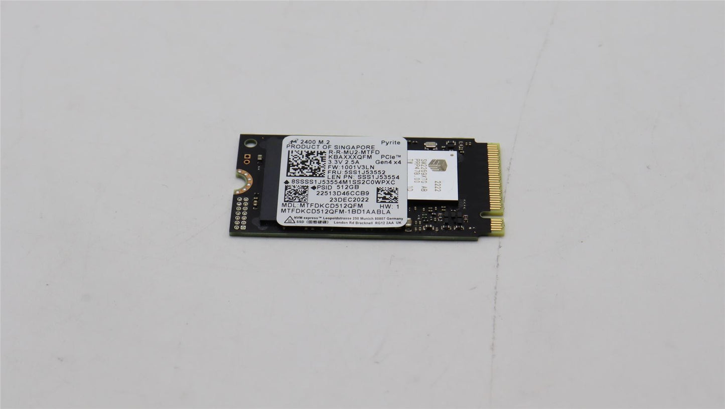 Lenovo 5SS1J53552 SSD MIC 2400 512G 2242 PCIe G4 x4 QLC