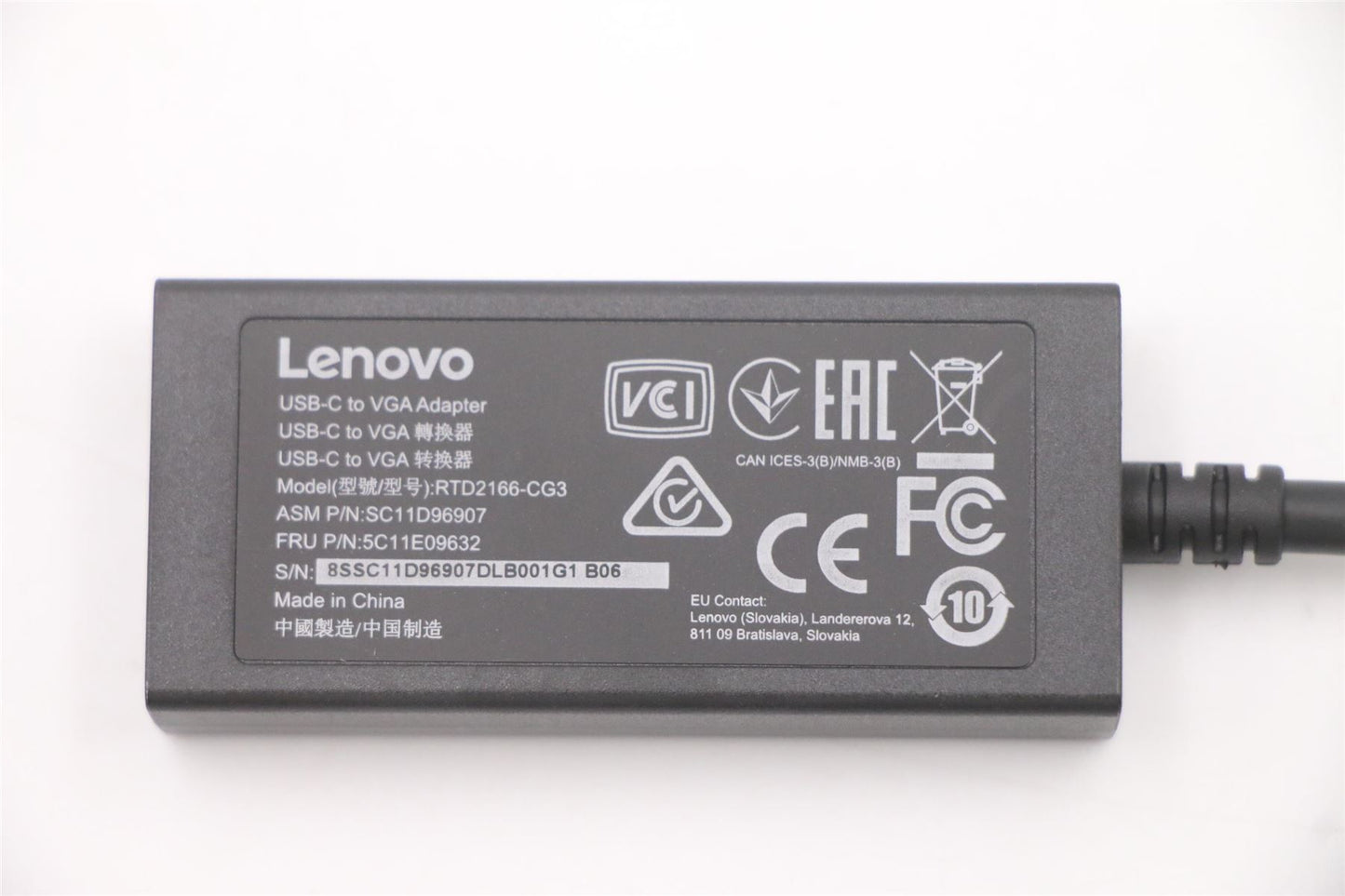 Lenovo ThinkPad L13 4 L13 Gen 4 L14 Gen 4 USB-C to VGA Adapter 01FJ112